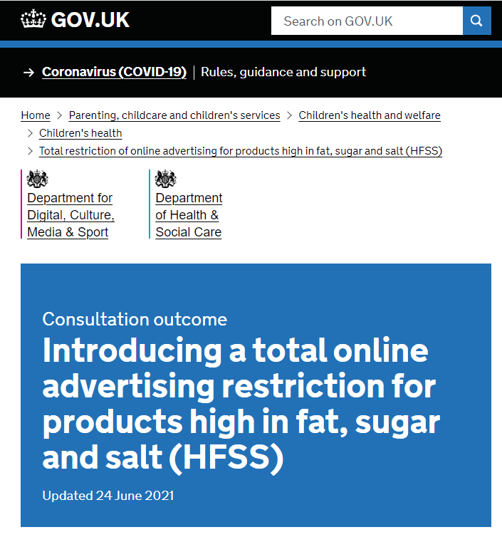hfss advertising regulations 2022